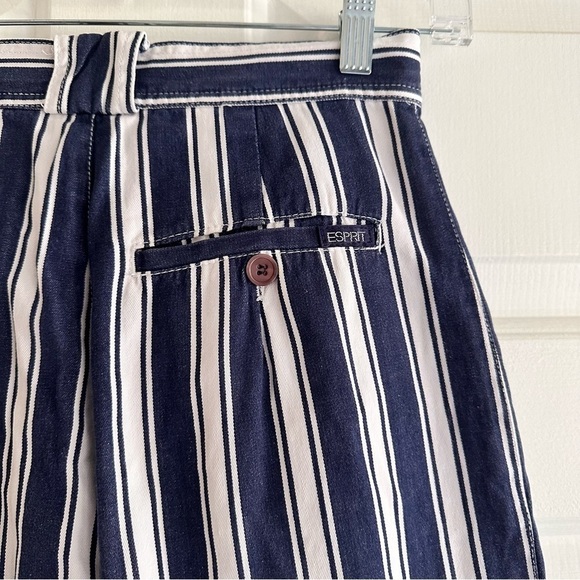 Vintage Esprit Pleated Vertical Stripes Jeans Size 6 - Picture 4 of 7
